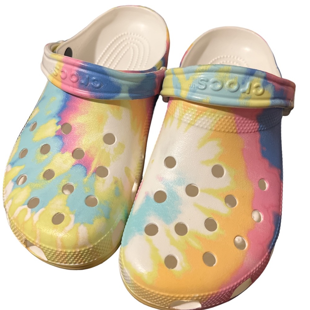 Tie dye Crocs